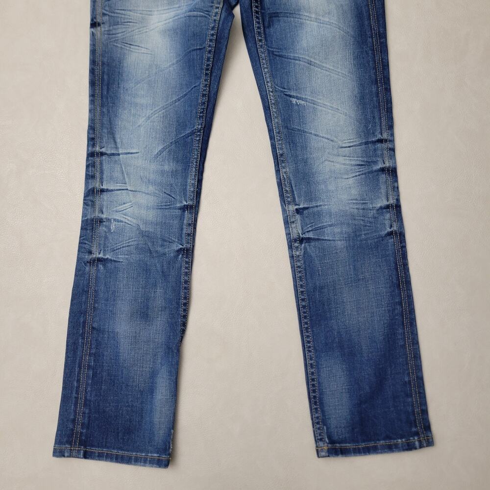 Vigoss Womens Jeans Straight Low Rise 29x31 Flap Pocket Distressed Stretch Sz5 - Picture 3 of 13